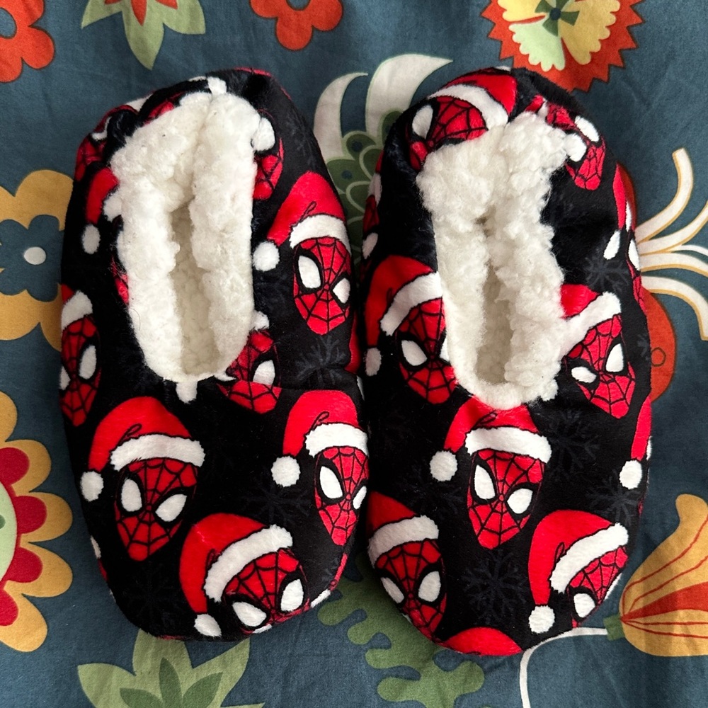 Kids Spider-Man Santa Slippers